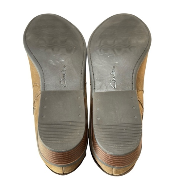 Clarks Collection Leather Side Zip Brown Ankle Booties Boots Womens Size 6 NWOB - Picture 5 of 9